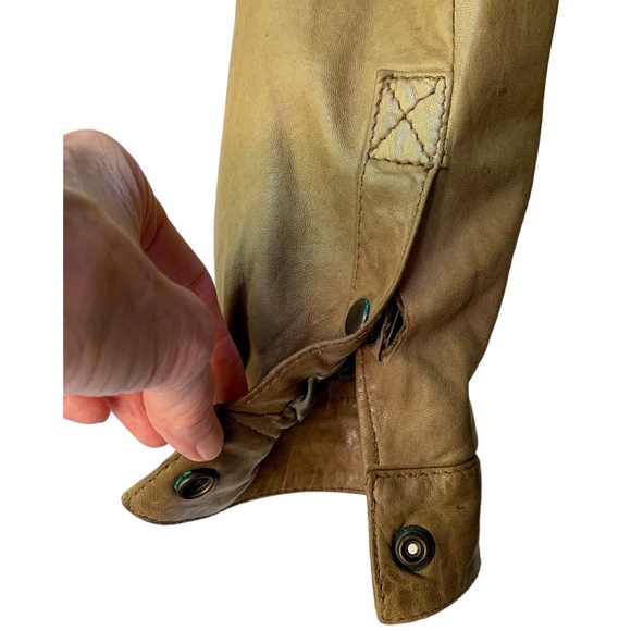 M Julian for Wilson’s Leather Tan Distressed Leather Bomber/Aviator Jacket - Picture 16 of 16